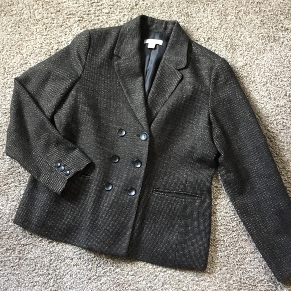 Coldwater Creek Black Tweed Blazer Jacket - Picture 1 of 4